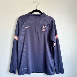 Nike Tottenham Football Soccer Blue Pink Long Sleeve Quarter Zip Training Small‎